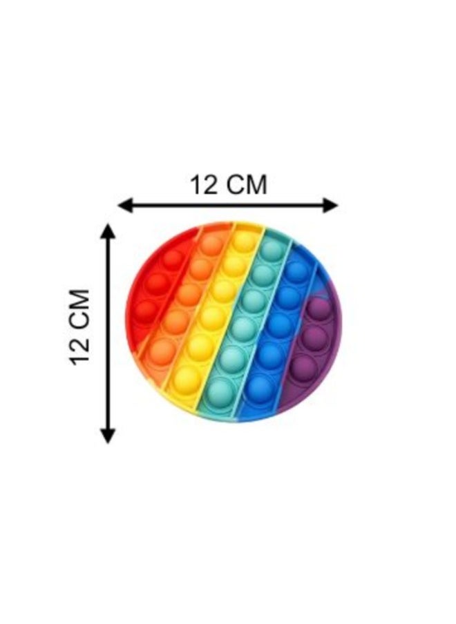 Rainbow Pop Fidget Toy Push Pop Bubble Fidget Sensory Toy for Kids and Adults Circle