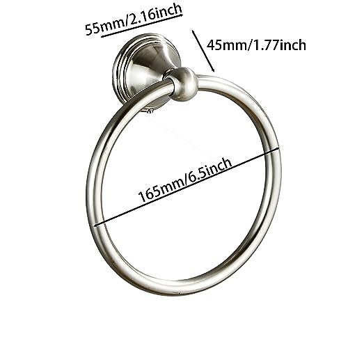 bluebyrne Towel Ring for Bathroom, Brushed Nickel Hand Towel Holder 1 Pack, Bathroom Accessories and Towel Racks for Bathroom Wall Mount - Image 5