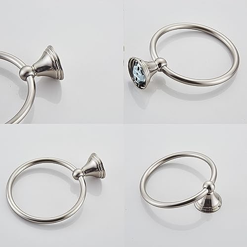bluebyrne Towel Ring for Bathroom, Brushed Nickel Hand Towel Holder 1 Pack, Bathroom Accessories and Towel Racks for Bathroom Wall Mount - Image 4