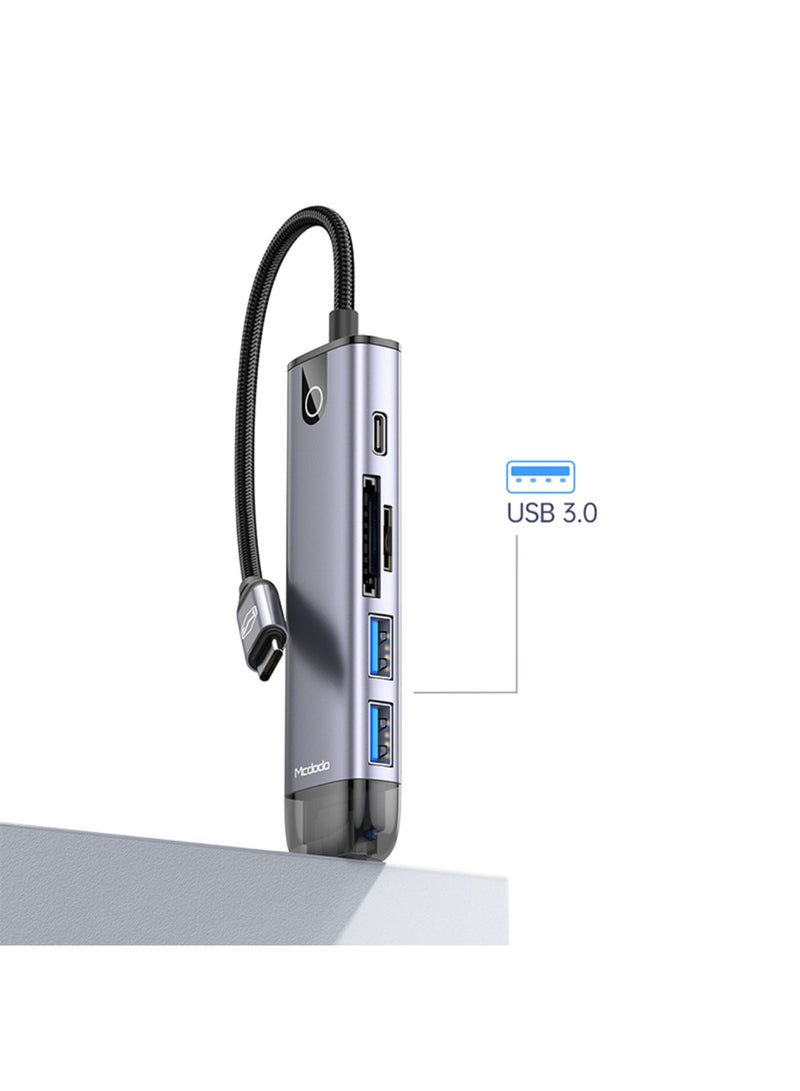 Mcdodo | 6 in 1 HUB

(HDMI; USB-A 3.0*2; USB-C(PD 100W);  SD/TF Card Slot） - Image 5