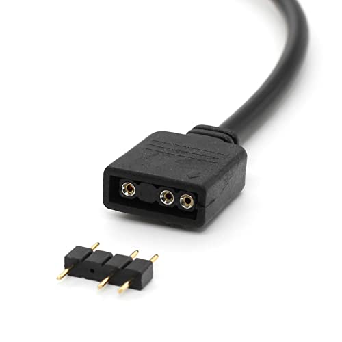 Jstincal ARGB Female Cable, 1-to-1 ARGB Extension Cable, 5V 3-Pin Digital Addressable RGB Extension Cable, ARGB PC Cables, 11.8 Inches, 3-Pack - Image 4