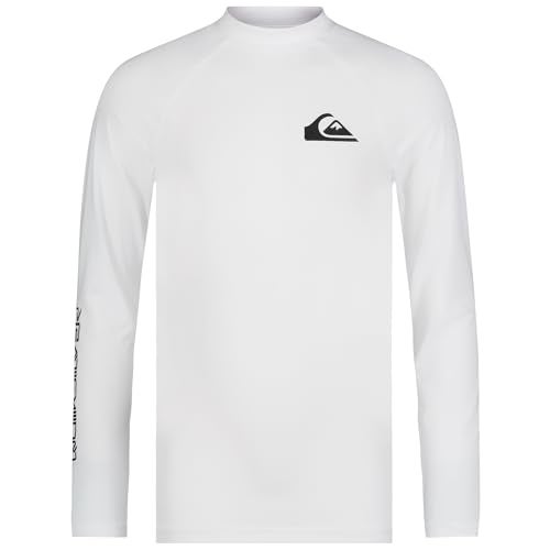 Quiksilver Boys Long Sleeve Snug Fit Rashguard Surf Shirt with UPF 50 Sun Protection Kids Swim Top White Day 1416 - Image 1
