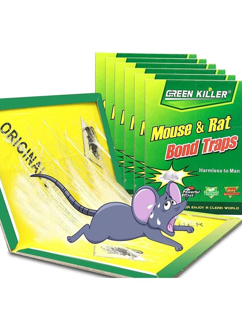 GREEN KILLER 12 PCS Mouse Traps Indoor,Mouse Glue Traps,Sticky Traps, Glue Boards Professional Strength That Work Capturing Indoor and Outdoor Rat - Image 1