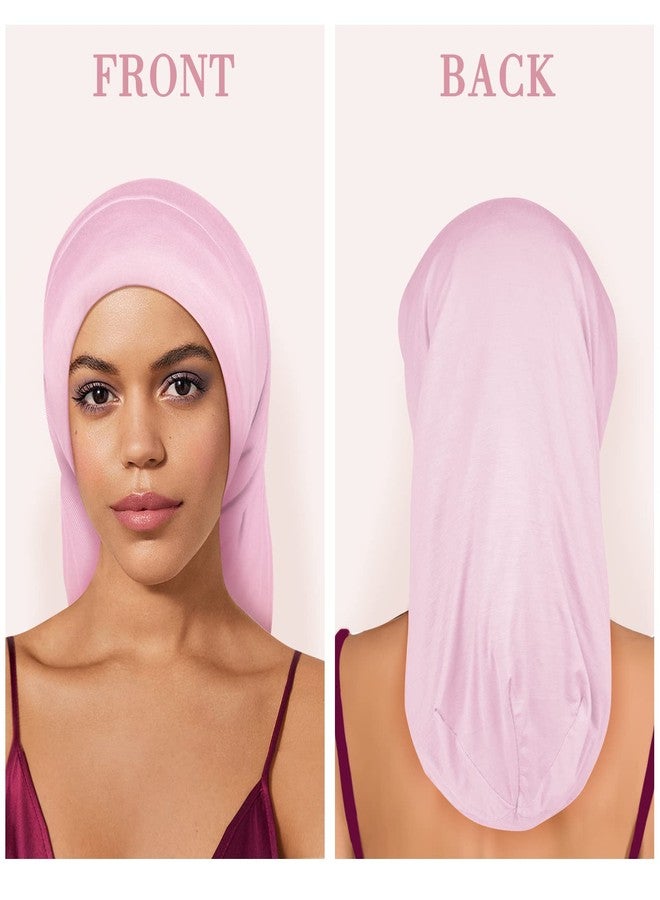 Fittia Long XL Silk Satin Bonnet for Braids, Dreadlocks for Curly Hair Sleeping, Large Silk Sleep Cap for Black Women Men Frizzy Hair - Image 2