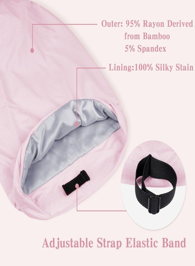Fittia Long XL Silk Satin Bonnet for Braids, Dreadlocks for Curly Hair Sleeping, Large Silk Sleep Cap for Black Women Men Frizzy Hair - Image 5