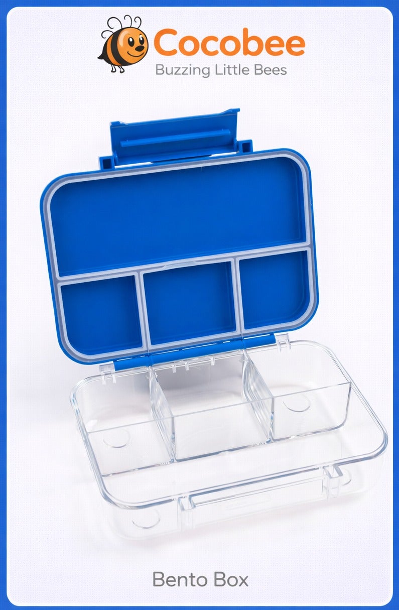 Cocobee Tritan Bento Lunch Box,4 Compartments- Blue - Image 1