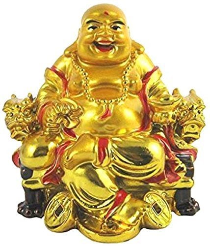 GJ Feng Shui Laughing Buddha Happy Man for Happiness and Wealth (7cm x 8 cm x 6.5 cm) - Image 2