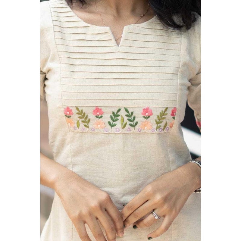 Women's Cotton Floral Printed Straight Kurti with Palazzo Set For Casual Wear White Soft Fabric Comfortable Fit Stylish Ethnic Look - Image 2