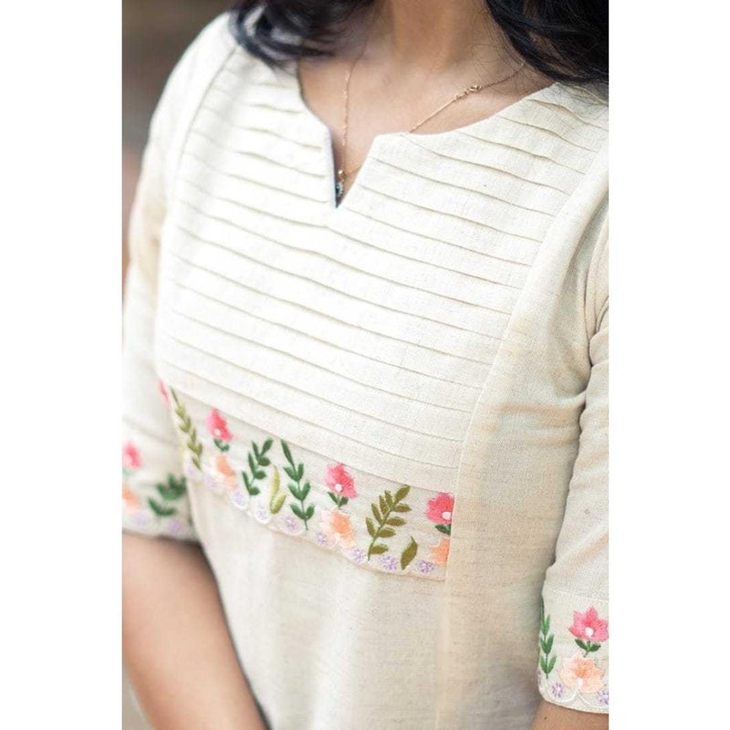 Women's Cotton Floral Printed Straight Kurti with Palazzo Set For Casual Wear White Soft Fabric Comfortable Fit Stylish Ethnic Look - Image 5
