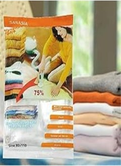 Generic Vacuum Space Saver Reusable Sealer Storage Bags With Suction Pump 80x110 cm Water, Dust and Insects Repellent 