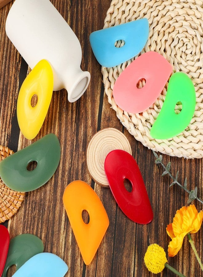 Sherr 21 Pcs Soft Ribs for Pottery Clay Silicone Rib Ceramics Tools Pottery Rubber Clay Ceramic Ribs for DIY Smooths Shapes Sculpting Tools, 7 Styles(Bright Color,Classic Style) - Image 5