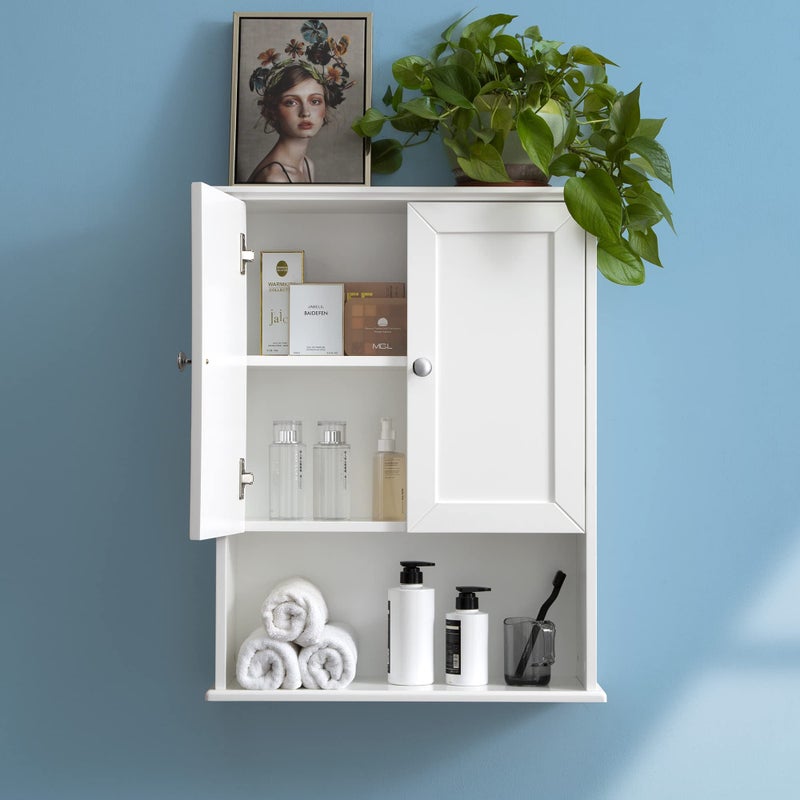 VANIRROR VANIRROR White Bathroom Wall Cabinet Over The Toilet Storage Cabinet 24x30 Inch Wood Medicine Cabinets Wall Mounted Bathroom Cabinet with Doors for Laundry Room Bedroom Kitchen 