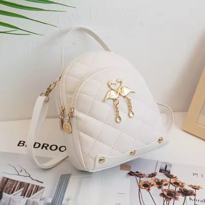PU leather quilted diamond-stitched mini bag, suitable for crossbody, hand-held, or shoulder carry - Image 1