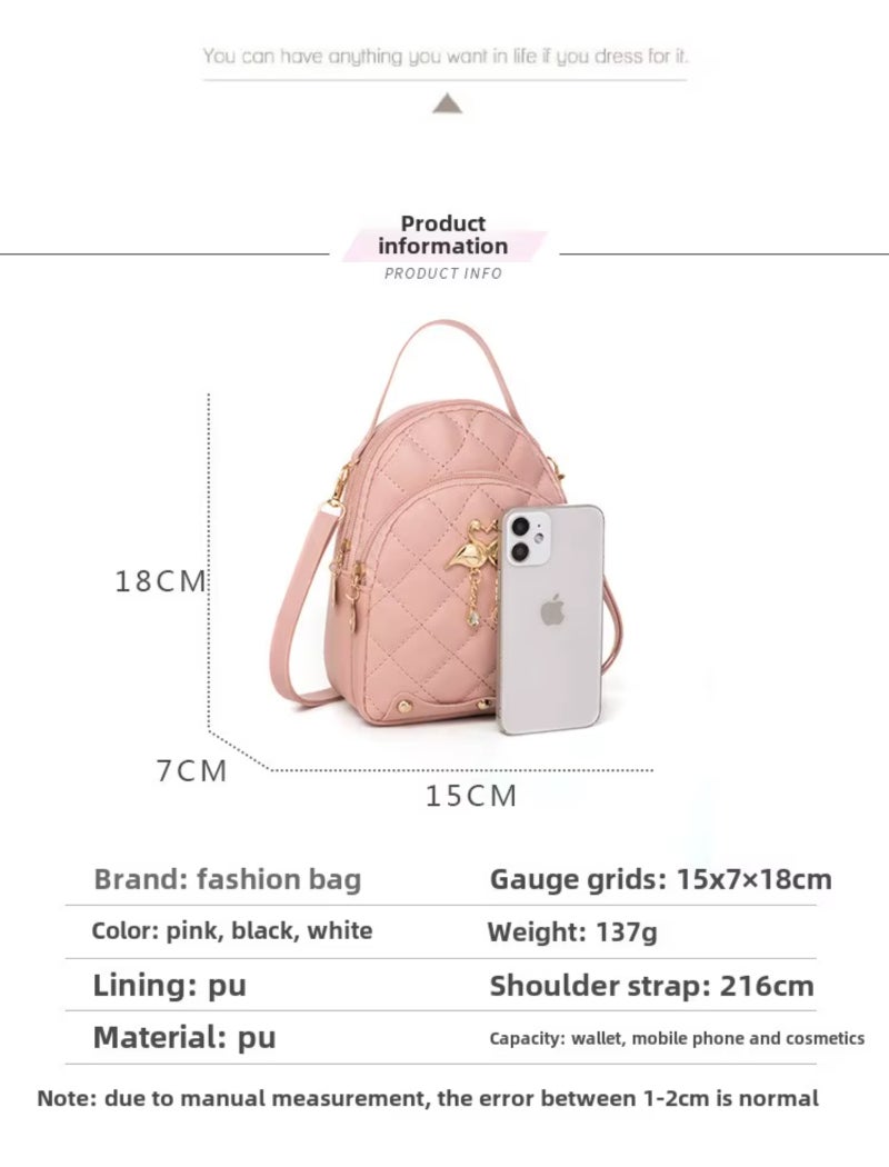 PU leather quilted diamond-stitched mini bag, suitable for crossbody, hand-held, or shoulder carry - Image 5