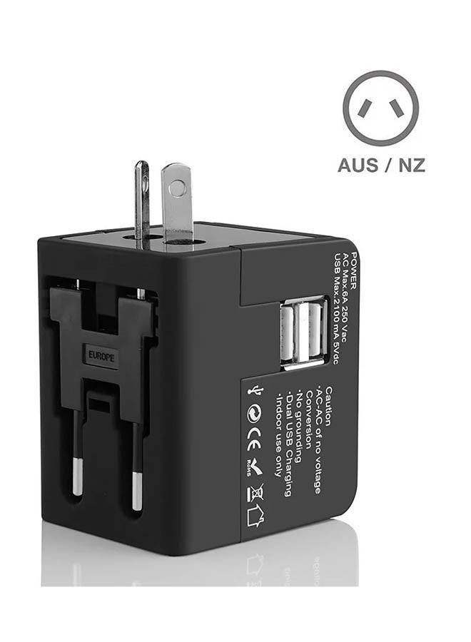 All-In-One Worldwide Travel Adapter Black - Image 2