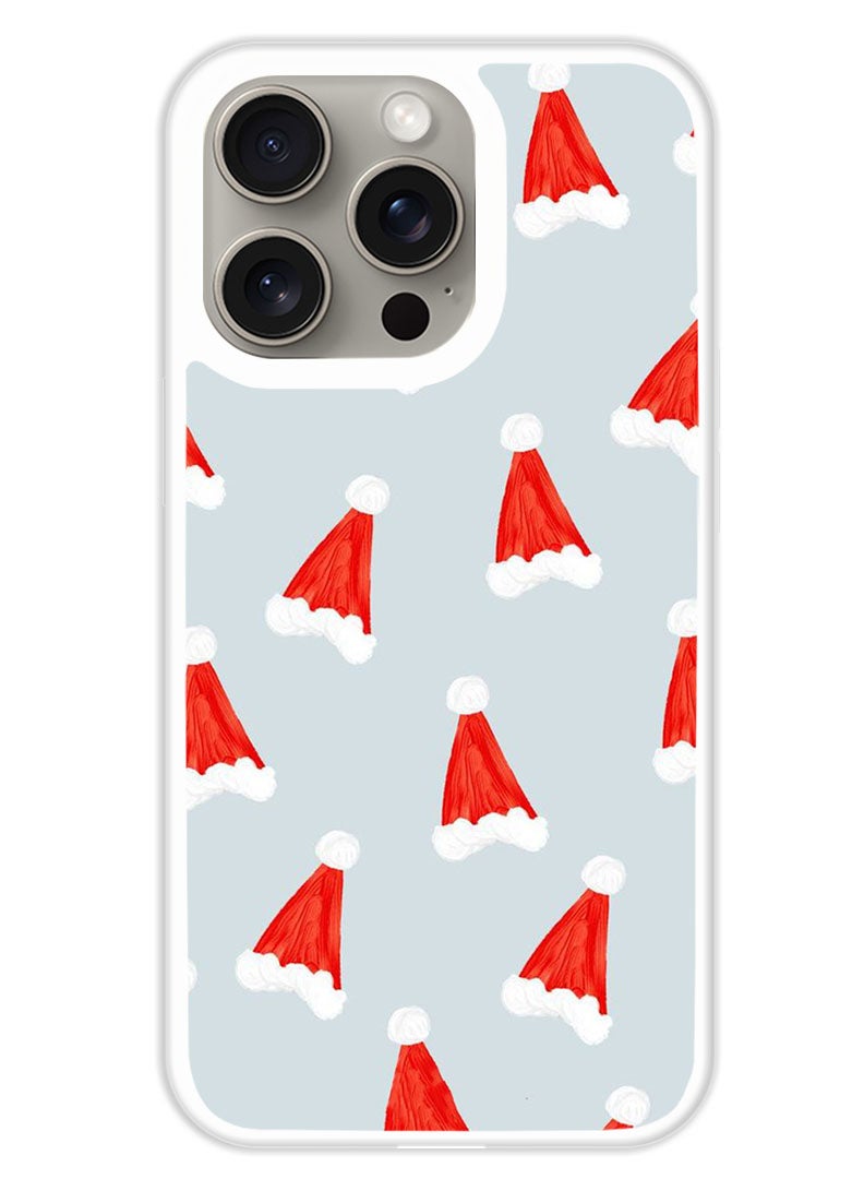 Theodor Protective Case Cover For APPLE IPHONE 15 Pro Christmas Caps (White Bumper) - Image 1