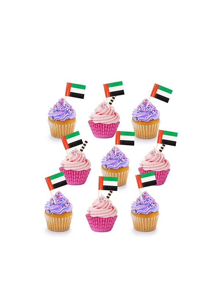 PRINTSHOP4ME Cake Cupcake Topper Double Sided National Flag Toothpicks for UAE National Day Flag Day Celebration - Image 1