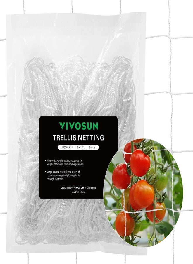 VIVOSUN Heavy-duty Polyester Plant Trellis Netting 5 x 15ft, 1 Pack - Image 1