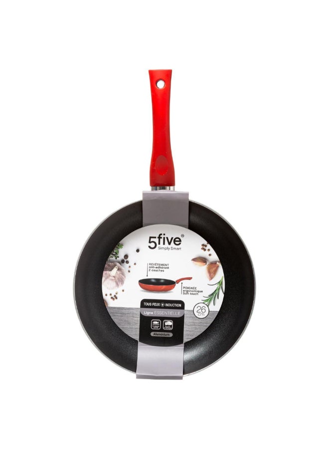Five Simply Smart Essentielle Aluminum Induction Frying Pan Red and Black 26 cm 128842 - Image 4