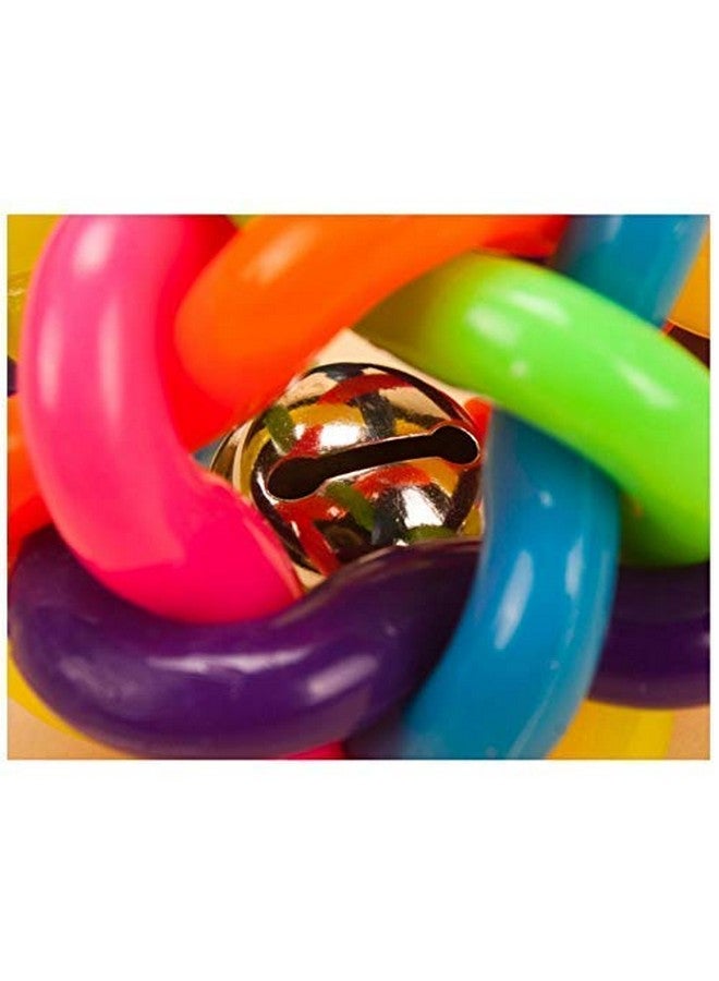 Colourful Squeaky Rainbow Rubber And Latex Woven Balls With Inner Bell For Dogs(Large Size) - Image 5