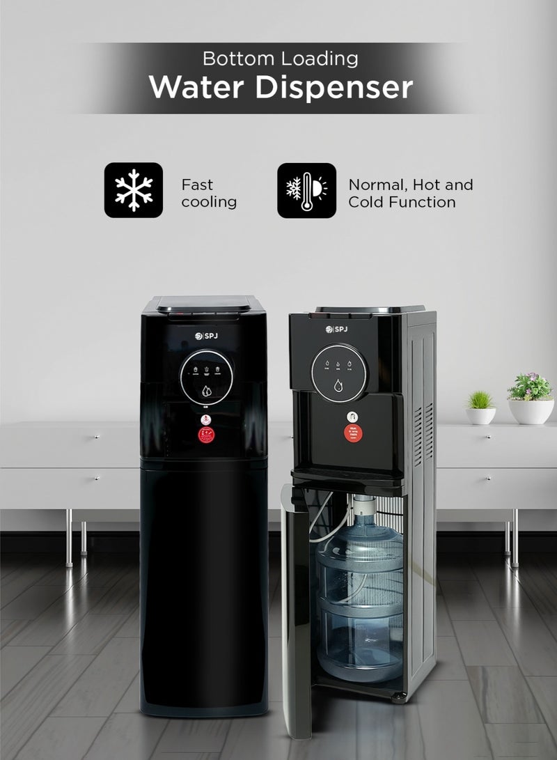 SPJ 3 Tap Bottom Loading Water Dispenser, Hot, Cold & Normal Water, Stainless Steel Tank, Child Safety Lock, Energy Efficient, Compact Design  - Image 1