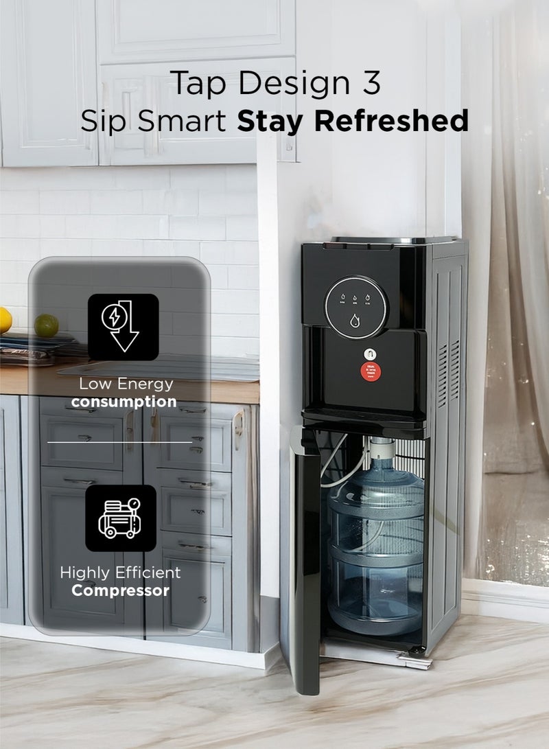 SPJ 3 Tap Bottom Loading Water Dispenser, Hot, Cold & Normal Water, Stainless Steel Tank, Child Safety Lock, Energy Efficient, Compact Design  - Image 2