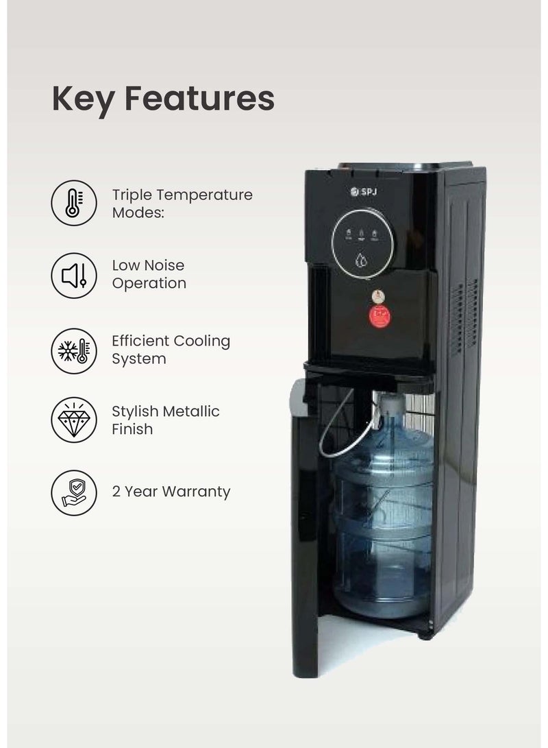 SPJ 3 Tap Bottom Loading Water Dispenser, Hot, Cold & Normal Water, Stainless Steel Tank, Child Safety Lock, Energy Efficient, Compact Design  - Image 4