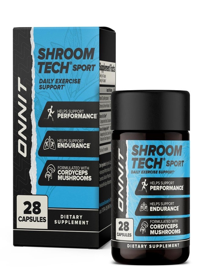 أونيت كبسولات ONNIT Shroom Tech Sport لدعم التمارين الرياضية اليومية، مكمل غذائي قبل التمرين مع فطر الكورديسيبس، مكمل غذائي خالٍ من الكافيين لدعم الطاقة اليومية، 28 كبسولة - Image 1