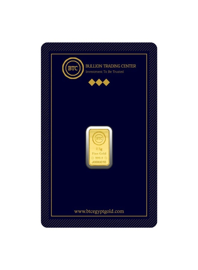 بي تي سي سبيكة ذهب عيار 24 وزن 2.5 جرام - من BTC - Image 3