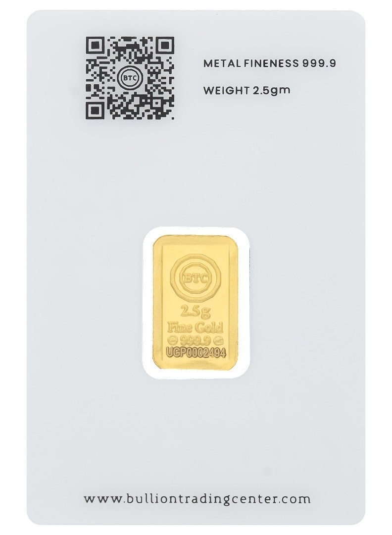 بي تي سي سبيكة ذهب عيار 24 وزن 2.5 جرام - من BTC - Image 2