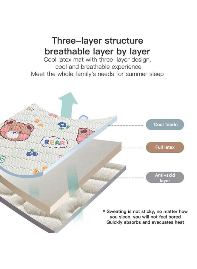 Fitted Bedsheet Set Queen Size, Premium Quality Cool Latex, Breathable & Soft, 1 Bed Sheet And 2 Pillow Cases, Printed Design Bear Pattern 150 x 200 + 25cm  - Image 5