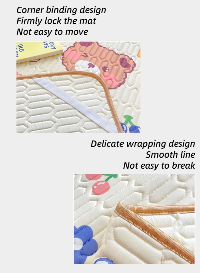 Fitted Bedsheet Set Queen Size, Premium Quality Cool Latex, Breathable & Soft, 1 Bed Sheet And 2 Pillow Cases, Printed Design Bear Pattern 150 x 200 + 25cm  - Image 3
