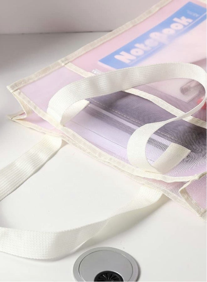 Generic Document Bag with Handle, Transparent mesh Document Bag, can Store A4 Size documents, PVC Receipt Holder, no Zipper Design, Provide Storage Space for Office, School and Family Travel  - Image 2