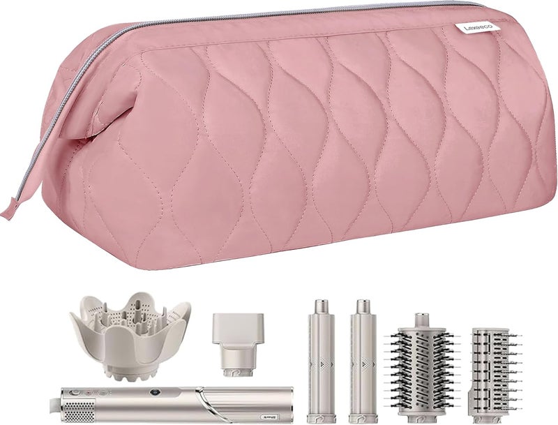 Lexeeco Hair Tools Travel Bag for Shark Flex Fusion Puffer Flexstyle Carring Case Portable Dy son Airwrap Travel Case for Shark Hair Dryer Flat Curing Iron Organizer (Dark Pink) - Image 1