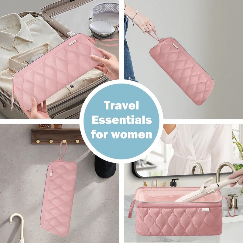 Lexeeco Hair Tools Travel Bag for Shark Flex Fusion Puffer Flexstyle Carring Case Portable Dy son Airwrap Travel Case for Shark Hair Dryer Flat Curing Iron Organizer (Dark Pink) - Image 3