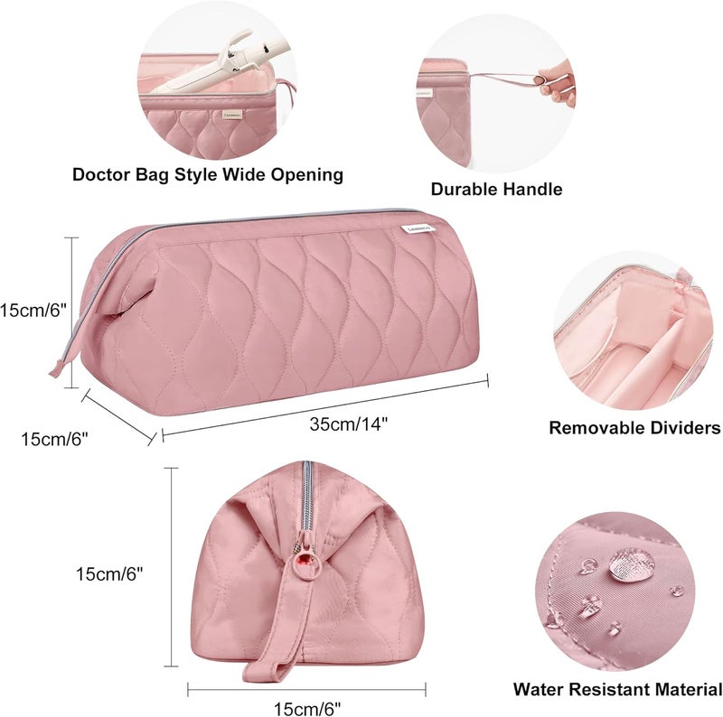 Lexeeco Hair Tools Travel Bag for Shark Flex Fusion Puffer Flexstyle Carring Case Portable Dy son Airwrap Travel Case for Shark Hair Dryer Flat Curing Iron Organizer (Dark Pink) - Image 4