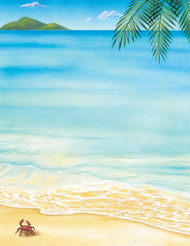Great Papers! Tropical Beach Letterhead, Printer Friendly, 8.5â€x11â€, 80 Sheet Pack (2014233)