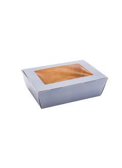 Restaurantware Restaurantware-Cafe Vision 71 Ounce Disposable To Go Boxes, 200 Paper Boxes For Food - Hinge Lock, Grease-Impervious, Gray Paper Take Out Food Containers, With Window, For Lunch Or Desserts  - Image 1