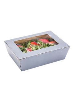 Restaurantware Restaurantware-Cafe Vision 71 Ounce Disposable To Go Boxes, 200 Paper Boxes For Food - Hinge Lock, Grease-Impervious, Gray Paper Take Out Food Containers, With Window, For Lunch Or Desserts  - Image 4