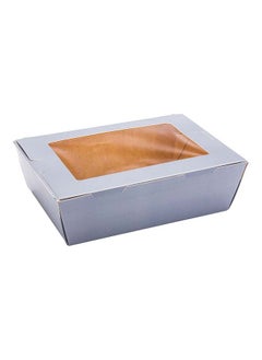 Restaurantware Restaurantware-Cafe Vision 71 Ounce Disposable To Go Boxes, 200 Paper Boxes For Food - Hinge Lock, Grease-Impervious, Gray Paper Take Out Food Containers, With Window, For Lunch Or Desserts  - Image 2