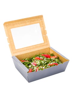 Restaurantware Restaurantware-Cafe Vision 71 Ounce Disposable To Go Boxes, 200 Paper Boxes For Food - Hinge Lock, Grease-Impervious, Gray Paper Take Out Food Containers, With Window, For Lunch Or Desserts  - Image 3