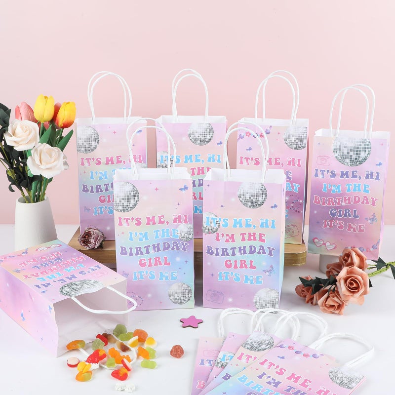 CHUNNIN 24Pcs Music Birthday Party Paper Bags Popular Music Party Goodies Bags with Handles, Double Sided Hi Im the Birthday Girl Gift Bags for Bachelorette Music Theme Party Favors - Image 4