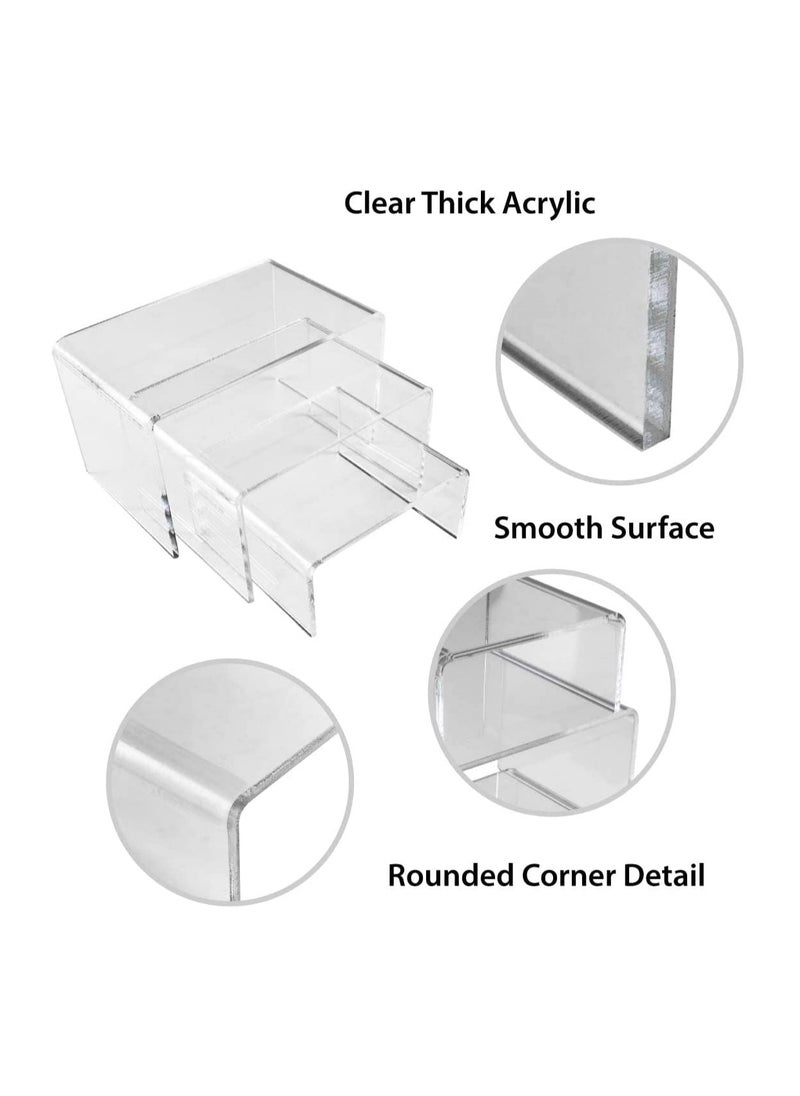 Creative Planet Creative Planet Clear Acrylic Display Riser for Figurines Pastry Cake Dessert Table Decorations (Rectangle 3 Piece)  - Image 5