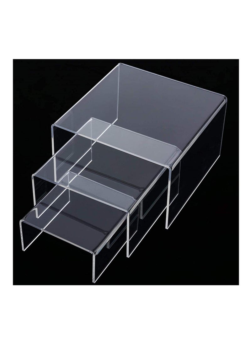 Creative Planet Creative Planet Clear Acrylic Display Riser for Figurines Pastry Cake Dessert Table Decorations (Rectangle 3 Piece)  - Image 4