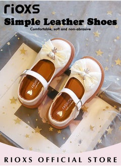 RIOXS Girls Princess Shoes Mary Jane Dance Flats Low Heel Soft Sole Shoes With Bowknot  - Image 2