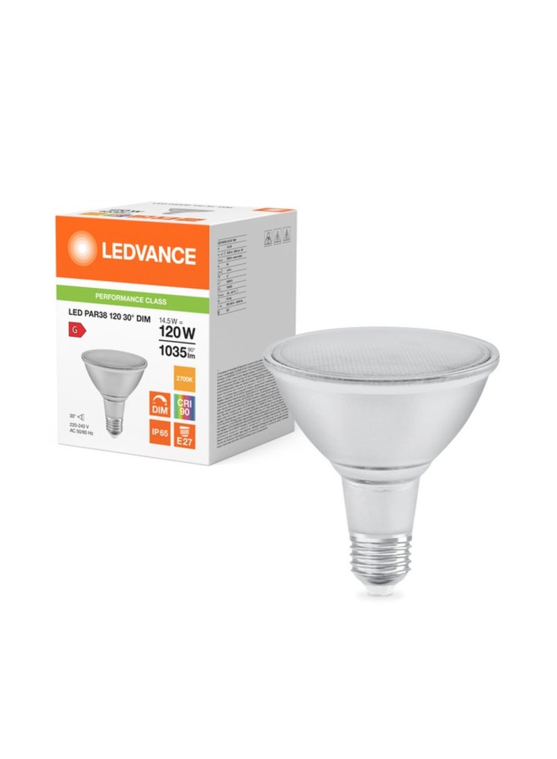 OSRAM Ledvance LED PAR38 15.2W Dimmable E27 LED Spotlight – Warm White 2700K, 30° Beam Angle - Image 3