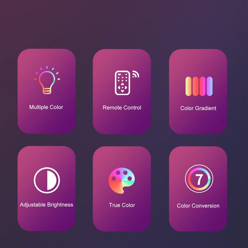 مصباح تزيين ذكي لخلفية التلفزيון المكتبي مع إضاءة أجواء RGB بتعديل سطوع الإضاءة وسيطرة عن بعد للاستخدام في غرفة المعيشة وغرفة النوم وتزيين الحفلات - Image 3