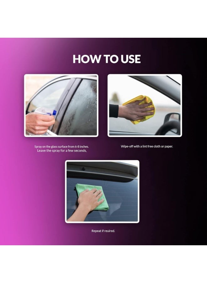 LAZER Car Glass Cleaner Spray Pack of 2 – 500ml Lavender Windshield Cleaner for Cars, Streak-Free Window Cleaning Solution, Anti-Dust Glass Shine Spray, Auto Mirror & Windshield Cleaning Liquid for Crystal Clear Visibility - Image 2