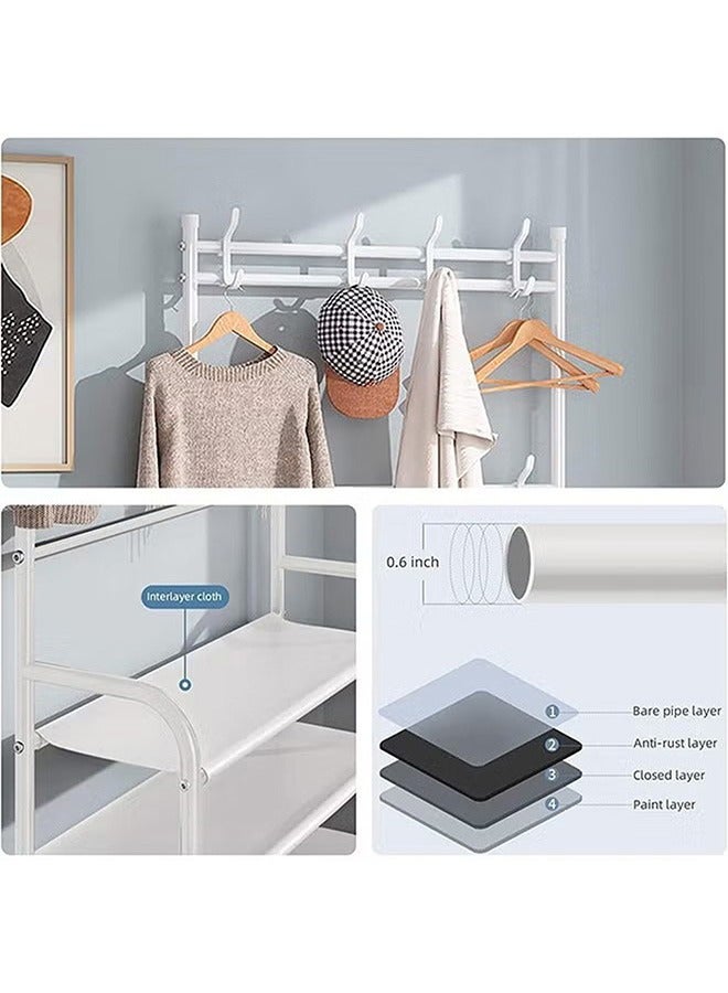 Generic 5-Layer Independent Shoe And Hat Rack, Multi-Function Entrance Shoe Rack Organizer, White - Image 4