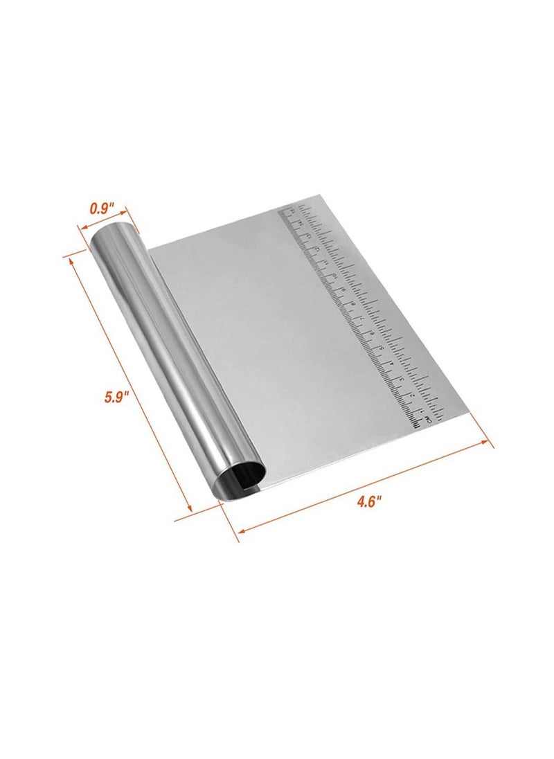 Y&D Food Scrappers, Pastry Cutter Stainless Steel Dough Scraper/Bench Scraper/Cake Scraper, Multi-Purpose Scraper Tool Kitchen, with Measurement Marks, for Baking  - Image 2